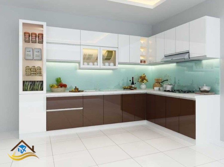 TỦ BẾP INOX CÁNH KÍNH - NC8